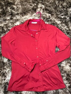 Ranch Dressn Classic Women's Burnt Red Button-Down Western Shirt